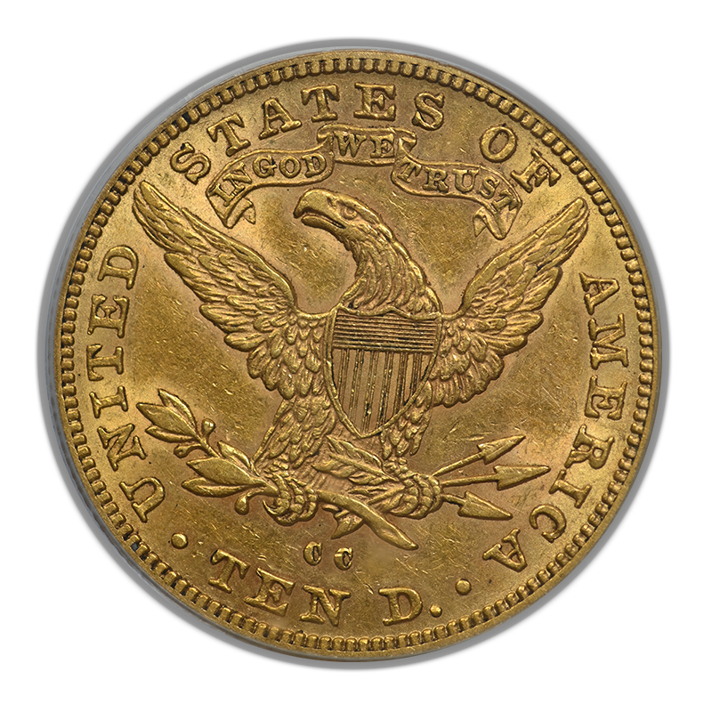 1890-CC Liberty Head Gold Eagle $10 PCGS AU50 Reverse