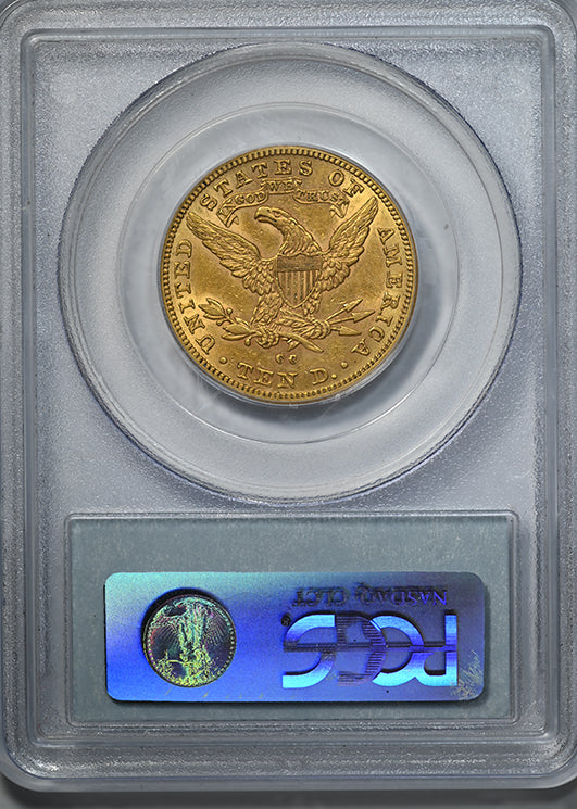 1890-CC Liberty Head Gold Eagle $10 PCGS AU50 Reverse Slab