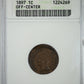 1897 Indian Head Cent 1C ANACS Soapbox EF40 - Mint Error Off-Center Obverse Slab
