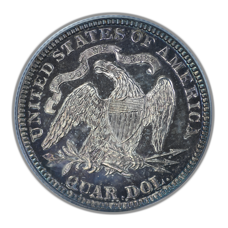 1879 Proof Liberty Seated Quarter 25C PCGS PR63 CAC - TONED!