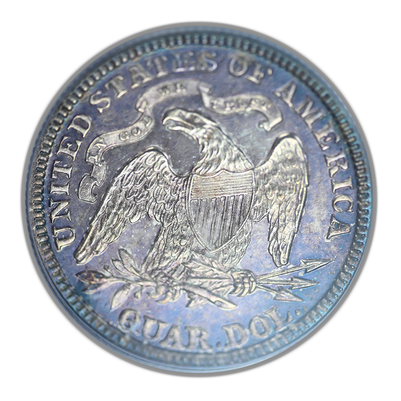 1879 Proof Liberty Seated Quarter 25C PCGS PR63 CAC - TONED!