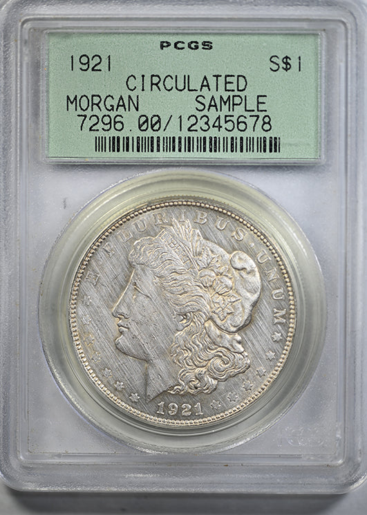 1921 Morgan Dollar $1 PCGS Sample Slab Circulated OGH