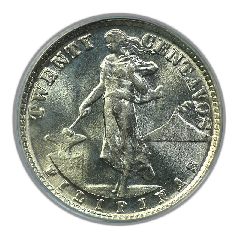 1937-M U.S. Philippines 20C Centavos PCGS MS64