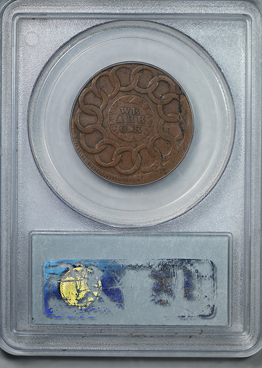 1787 Fugio Cent 1C Club Rays, Rounded Ends PCGS AU50 CAC