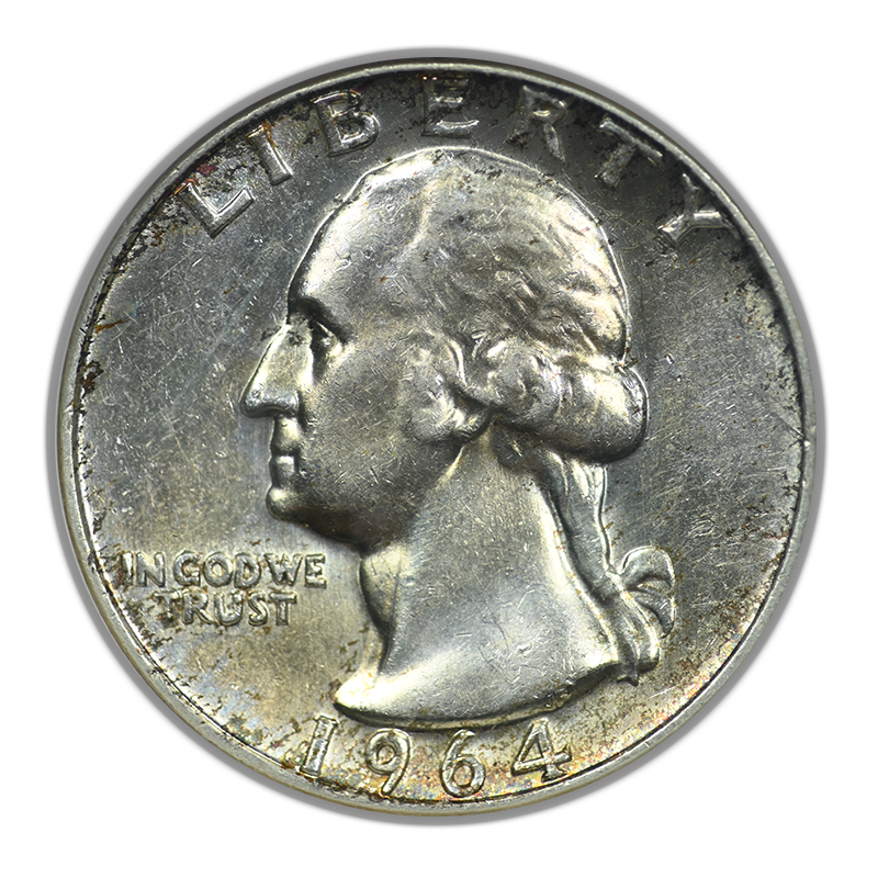 1964-D Washington Quarter 25C ANACS Soapbox AU58 FS-024.7 - Reverse of 1965