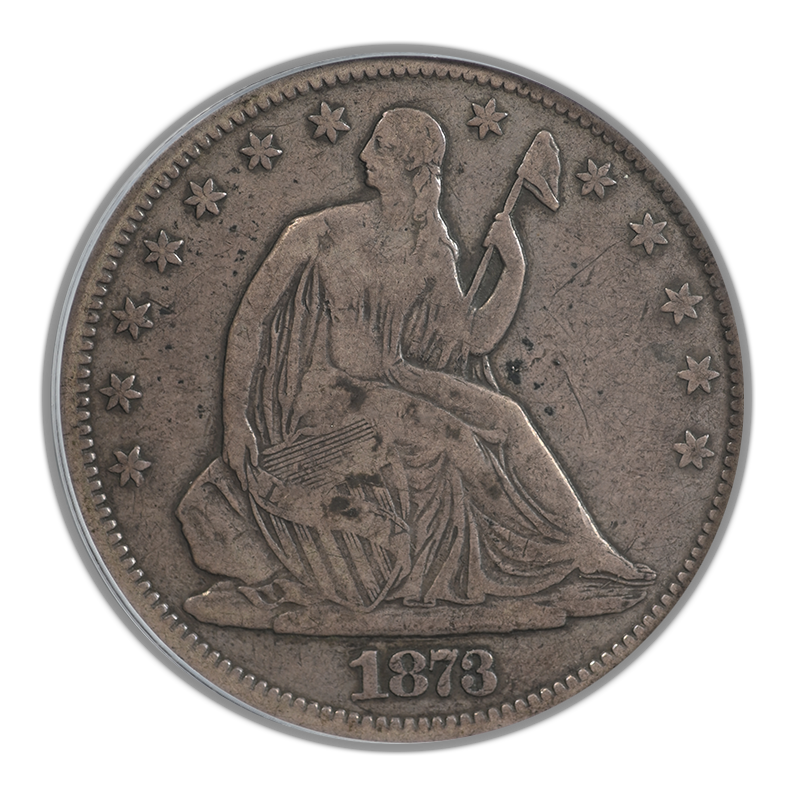 1873-CC Liberty Seated Half Dollar 50C PCGS VF20 - No Arrows