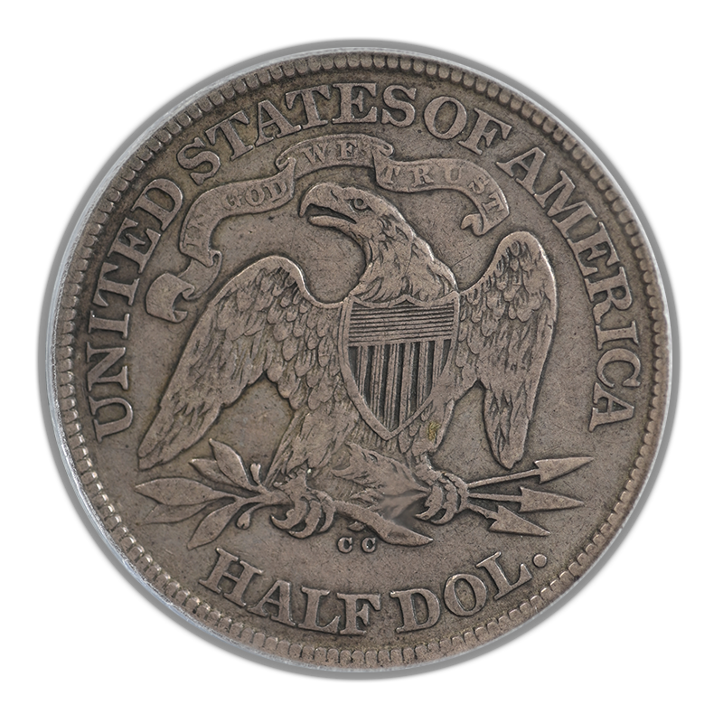 1873-CC Liberty Seated Half Dollar 50C PCGS VF20 - No Arrows
