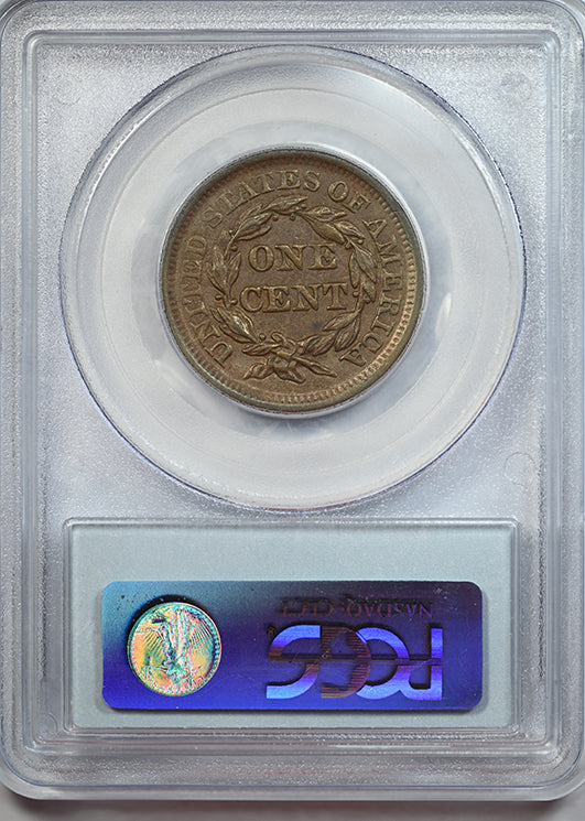 1857 Braided Hair Liberty Head Large Cent 1C PCGS AU55 - Large Date