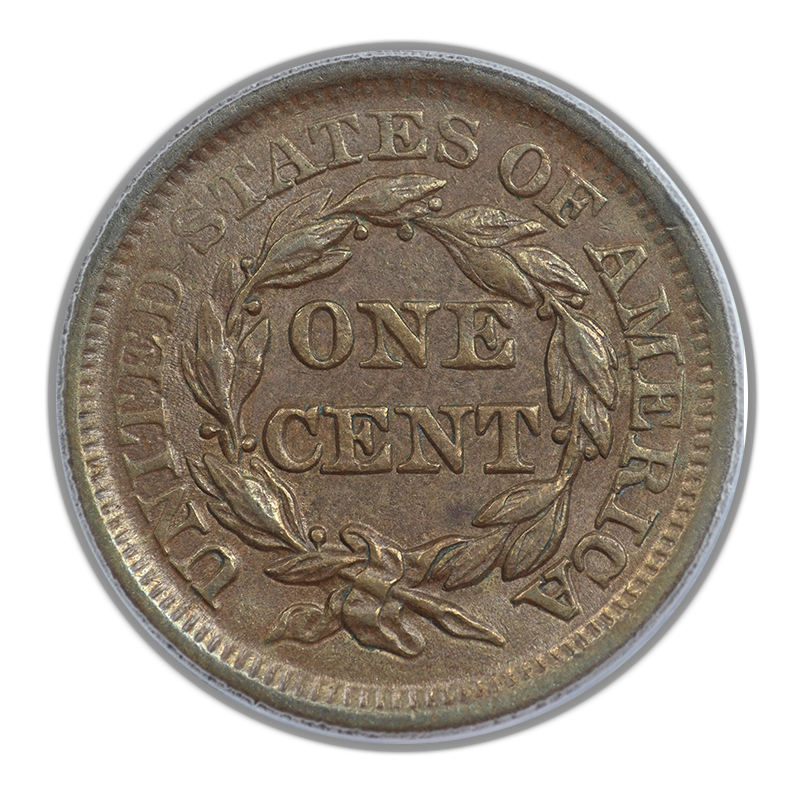 1857 Braided Hair Liberty Head Large Cent 1C PCGS AU55 - Large Date