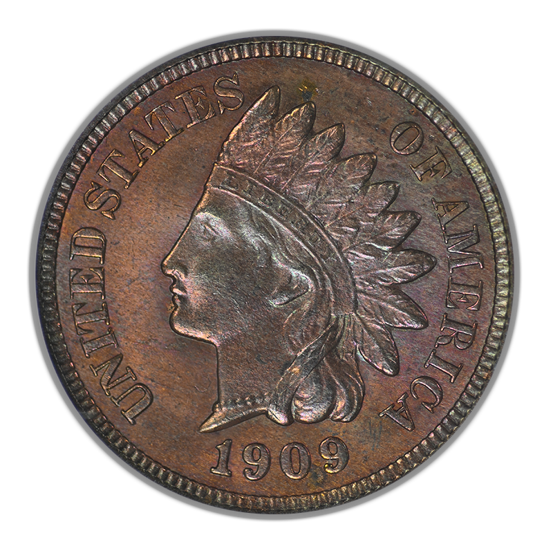 1909 Indian Head Cent 1C ANACS Soapbox MS64RB - TONED!