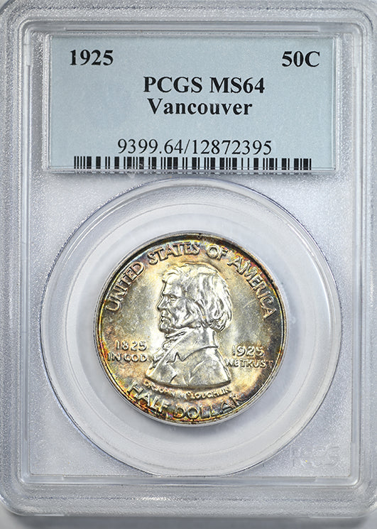 1925 Vancouver Classic Commemorative Half Dollar 50C PCGS MS64 - TONED!