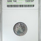 1890 Liberty Seated Dime 10C ANACS Soapbox AU50 - TONED!