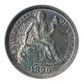 1890 Liberty Seated Dime 10C ANACS Soapbox AU50 - TONED!