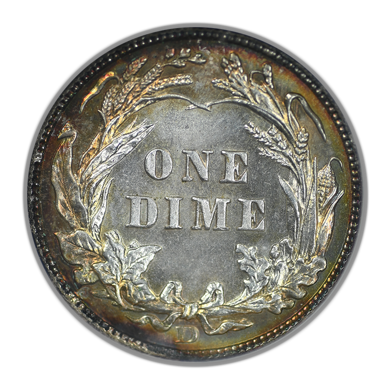 1906-D Barber Dime 10C NGC MS64 - TONED!