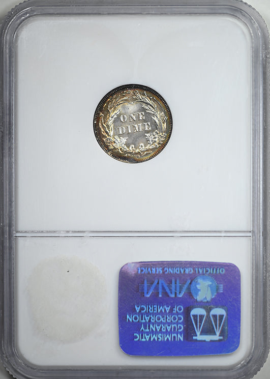 1906-D Barber Dime 10C NGC MS64 - TONED!