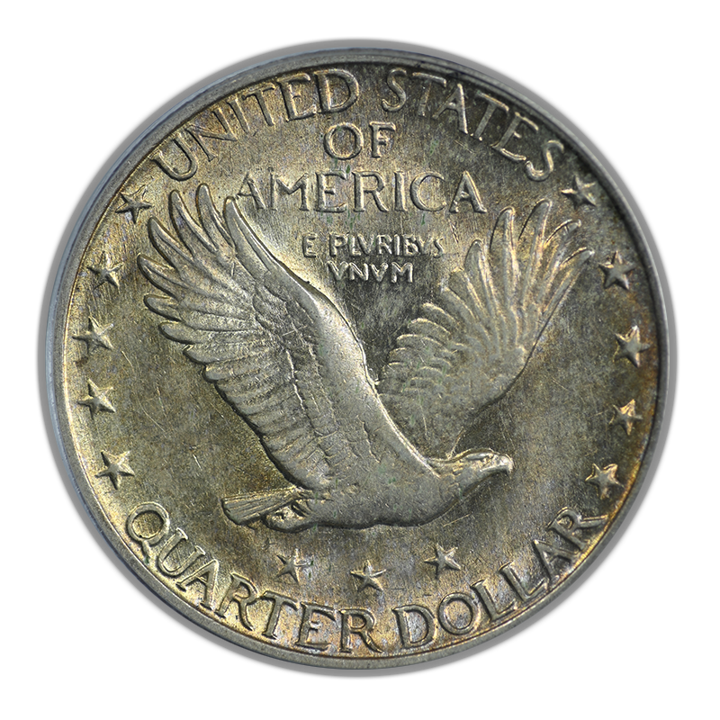 1918-S Standing Liberty Quarter 25C PCGS AU55 - NICE COLOR!