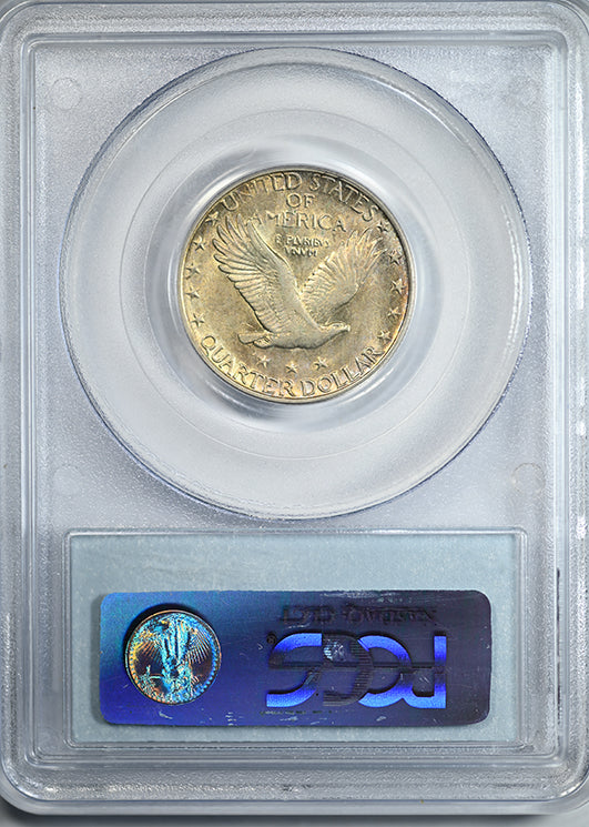 1918-S Standing Liberty Quarter 25C PCGS AU55 - NICE COLOR!