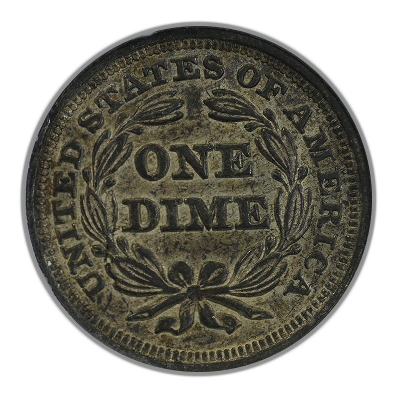 1856 Liberty Seated Dime 10C ANACS Soapbox AU58 - Small Date