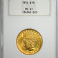 1914 Indian Head Gold Eagle $10 NGC Fatty MS61