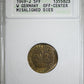 1949-J Germany 5PF Pfennig ANACS Soapbox MS62 - Off-Center Misaligned Dies