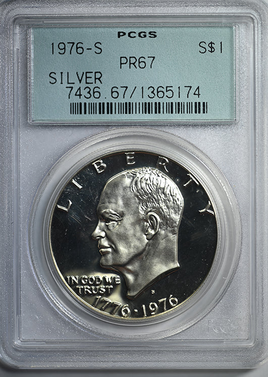 1976-S Proof Silver Eisenhower Ike Dollar $1 PCGS PR67 OGH