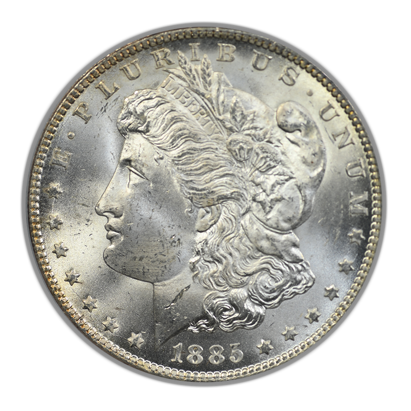 1885-CC Morgan Dollar $1 PCGS MS65 OGH Obverse