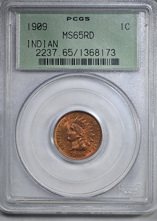 1909 Indian Head Cent 1C PCGS MS65RD OGH