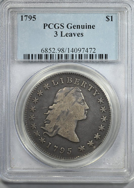 1795 Flowing Hair Dollar $1 PCGS Genuine 3 Leaves