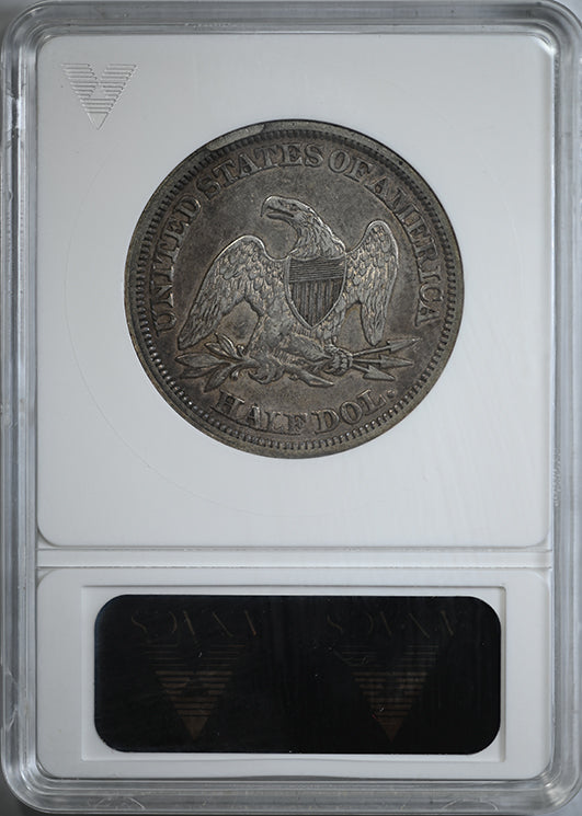 1842 Liberty Seated Half Dollar 50C ANACS Soapbox EF40 - Small Date - Reverse Rim Cud