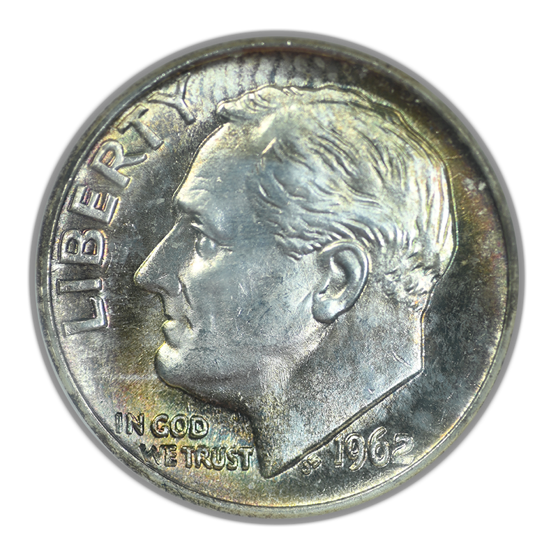 1962 Roosevelt Dime 10C NGC Fatty Sample Slab