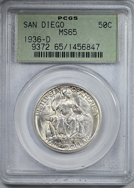 1936-D San Diego Classic Commemorative Half Dollar 50C PCGS MS65 OGH