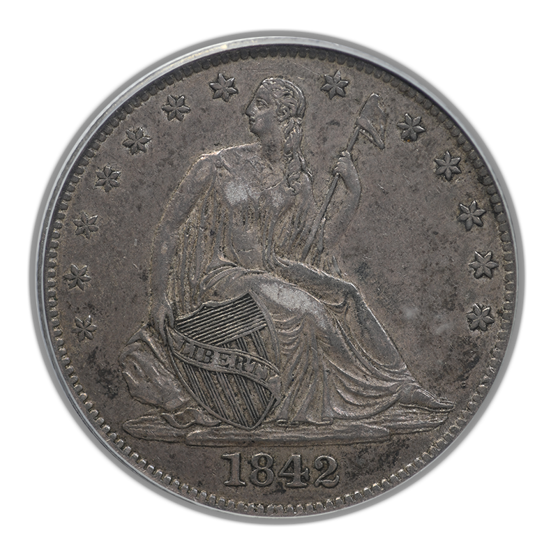 1842-O Liberty Seated Half Dollar 50C PCGS XF45 - Reverse of 1842 Obverse