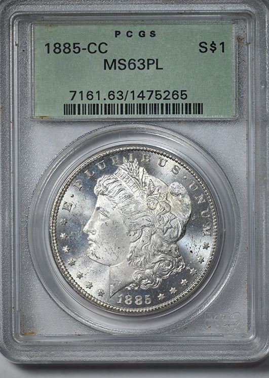 1885-CC Morgan Dollar $1 PCGS MS63PL OGH - Prooflike