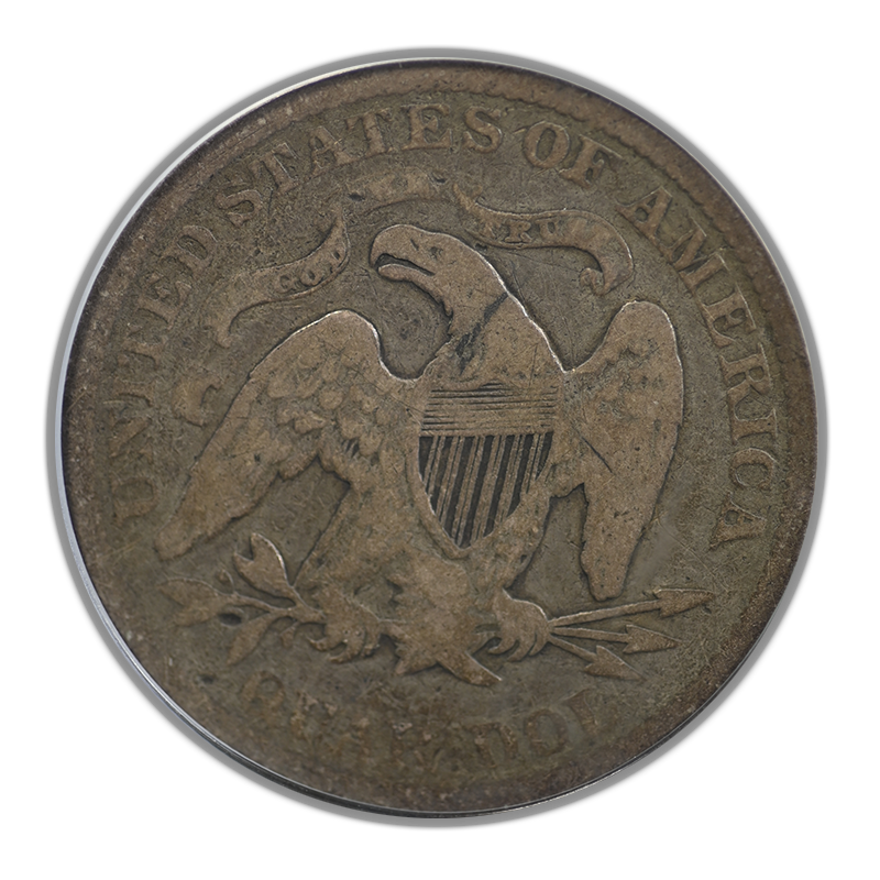 1873 Liberty Seated Quarter 25C PCGS VG08 - Closed 3 Reverse