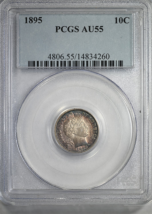 1895 Barber Dime 10C PCGS AU55
