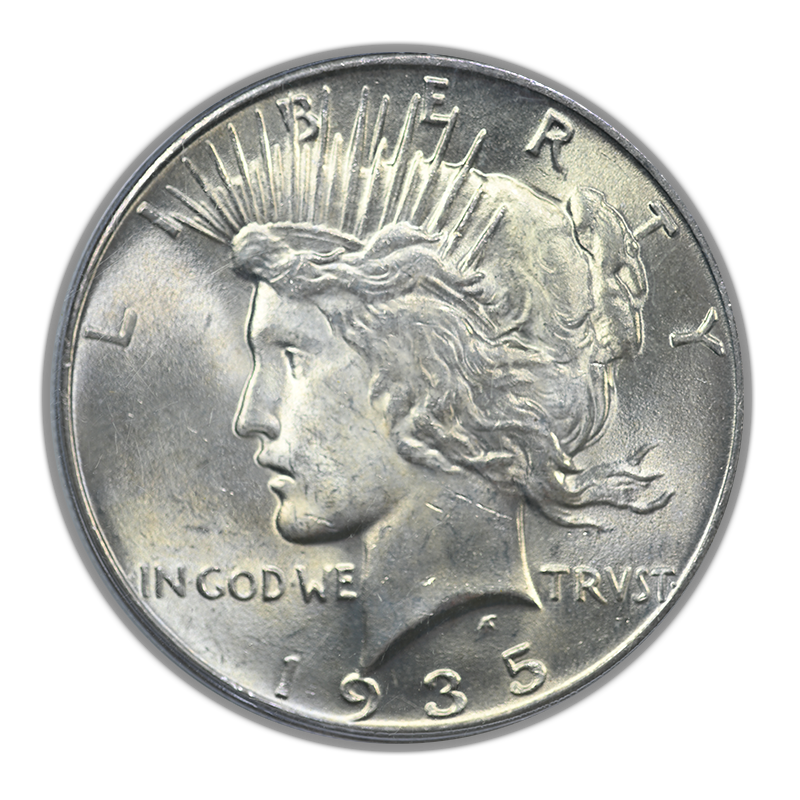 1935 Peace Dollar $1 PCGS MS64 OGH