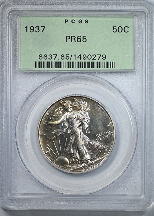 1937 Proof Walking Liberty Half Dollar 50C PCGS PR65 OGH