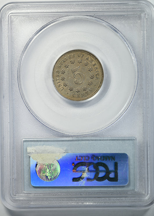 1867 Shield Nickel 5C PCGS AU55 - No Rays Reverse Slab