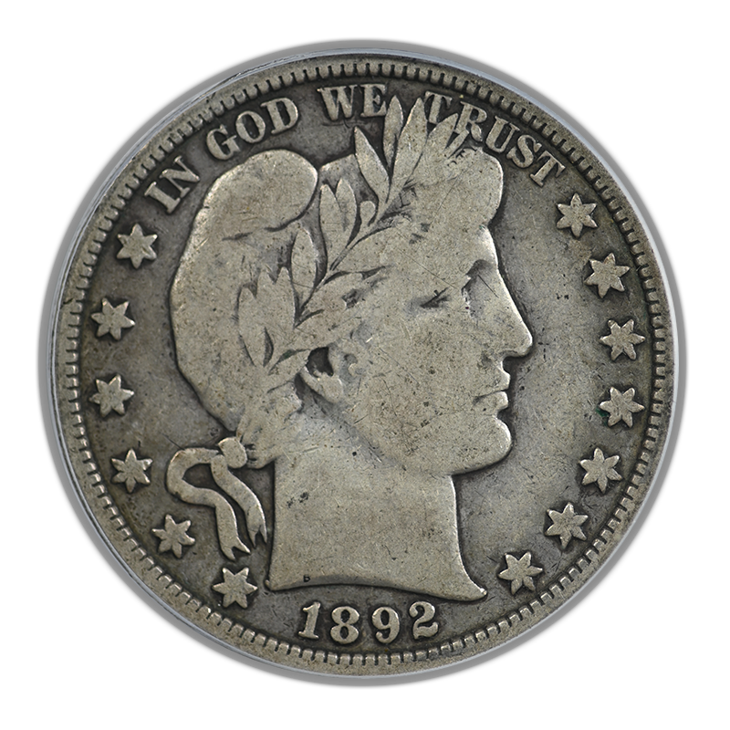 1892-S Barber Half Dollar 50C PCGS VG08