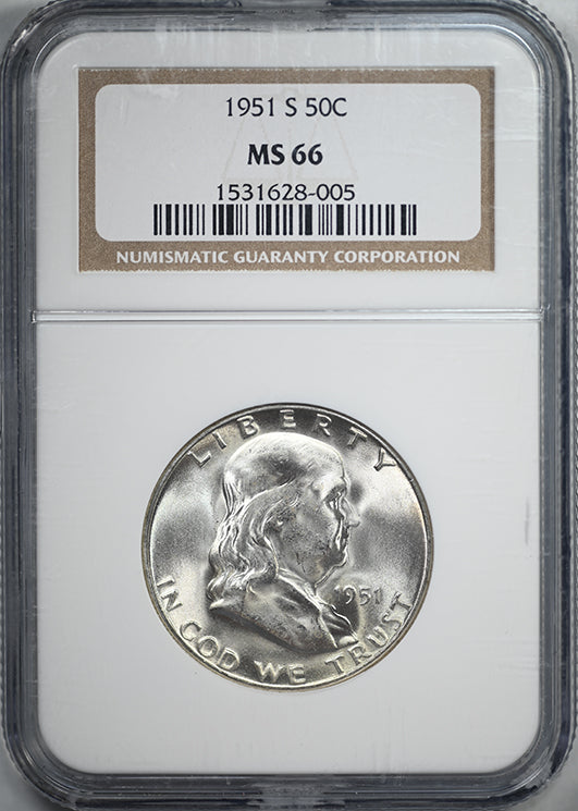 1951-S Franklin Half Dollar 50C NGC MS66
