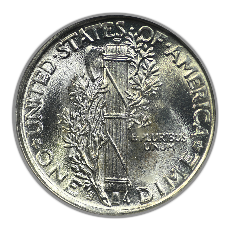 1944-S Mercury Dime 10C NGC MS67FB - Full Bands