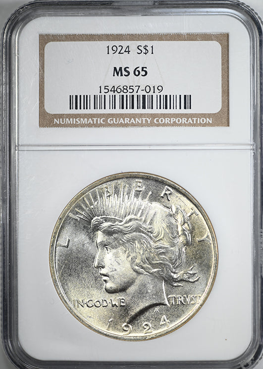 1924 Peace Dollar $1 NGC MS65