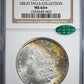 1884-CC Morgan Dollar $1 NGC MS64* Star CAC - Great Falls Collection - TONED!
