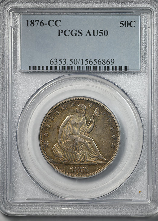1876-CC Liberty Seated Half Dollar 50C PCGS AU50