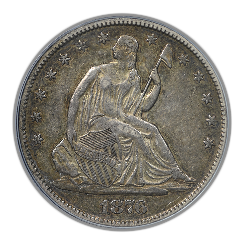 1876-CC Liberty Seated Half Dollar 50C PCGS AU50
