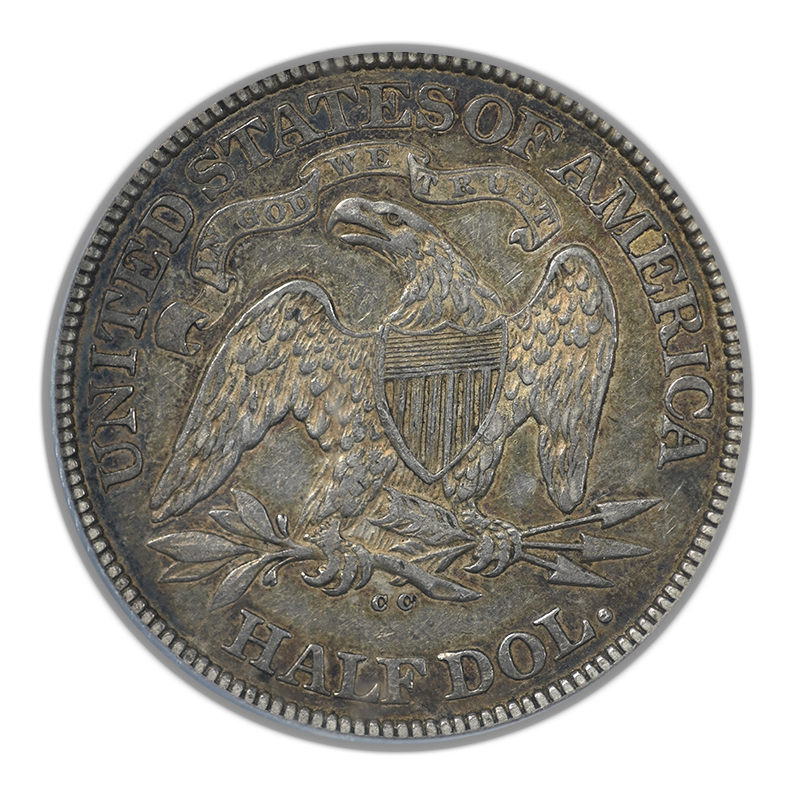 1876-CC Liberty Seated Half Dollar 50C PCGS AU50