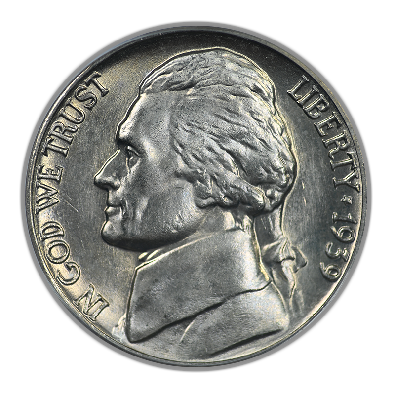 1939 Jefferson Nickel 5C PCGS MS66 - Reverse of 1938