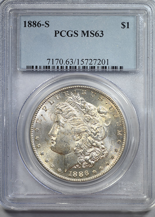 1886-S Morgan Dollar $1 PCGS MS63