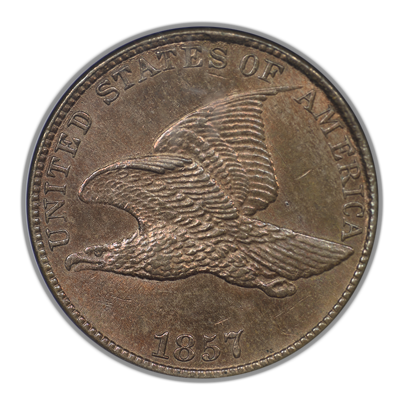 1857 Flying Eagle Cent 1C NGC MS63 CAC