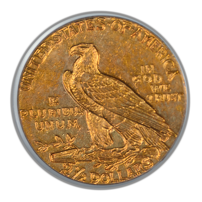 1910 Indian Head Gold Quarter Eagle $2.50 PCGS AU50 OGH